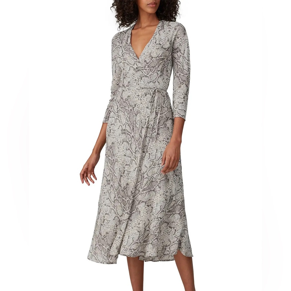 Reformation Python Snake Midi Wrap Dress - image 1